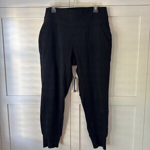 Athleta Venice Joggers Size L Black High Rise Nylon Stretch Athleisure